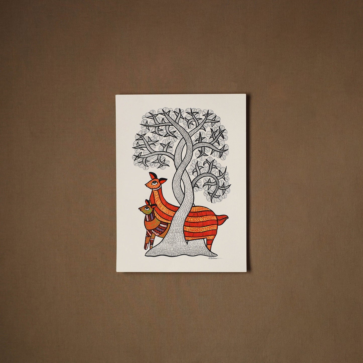 Multicolor - original folk art gond painting by choti tekam