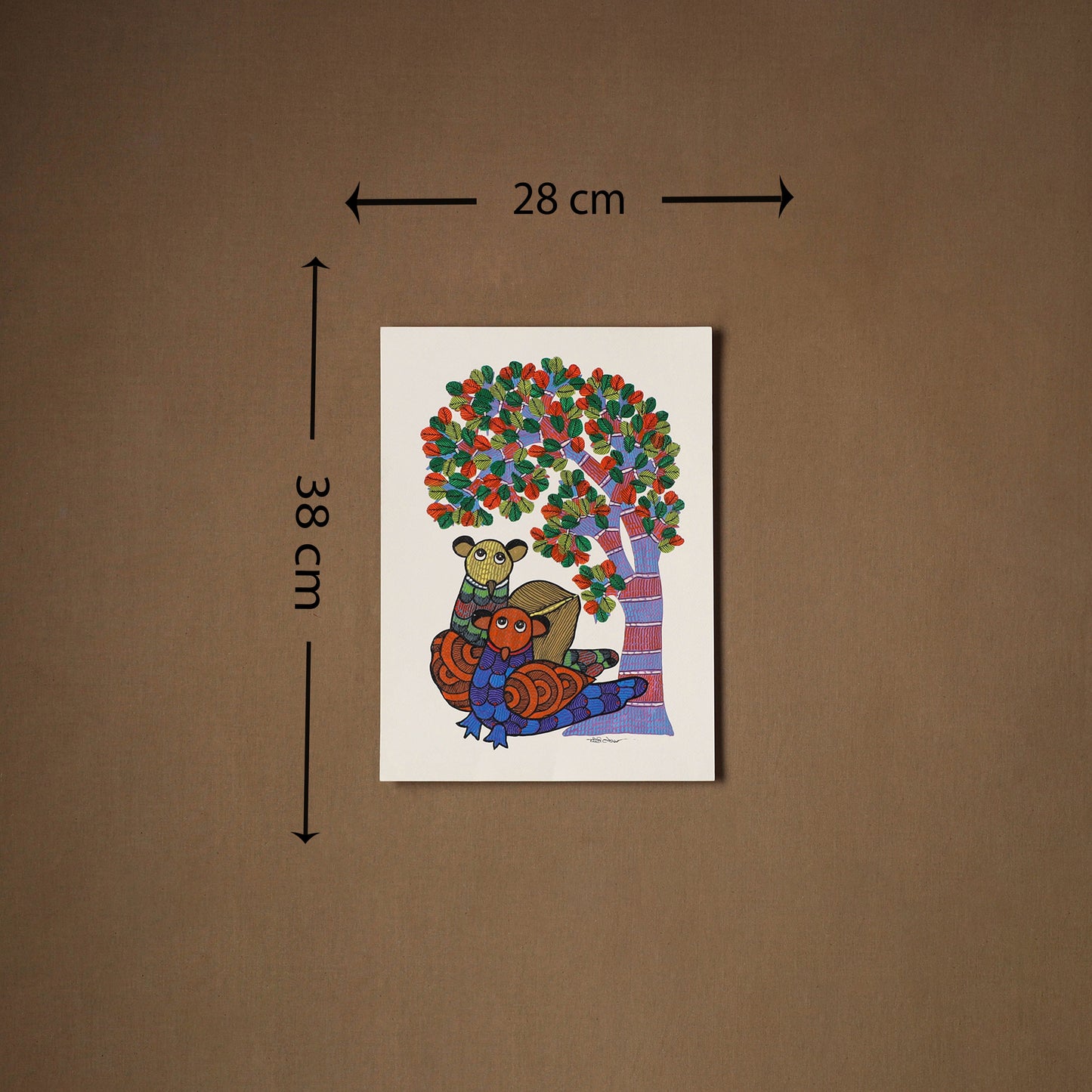 Multicolor - original folk art gond painting by choti tekam