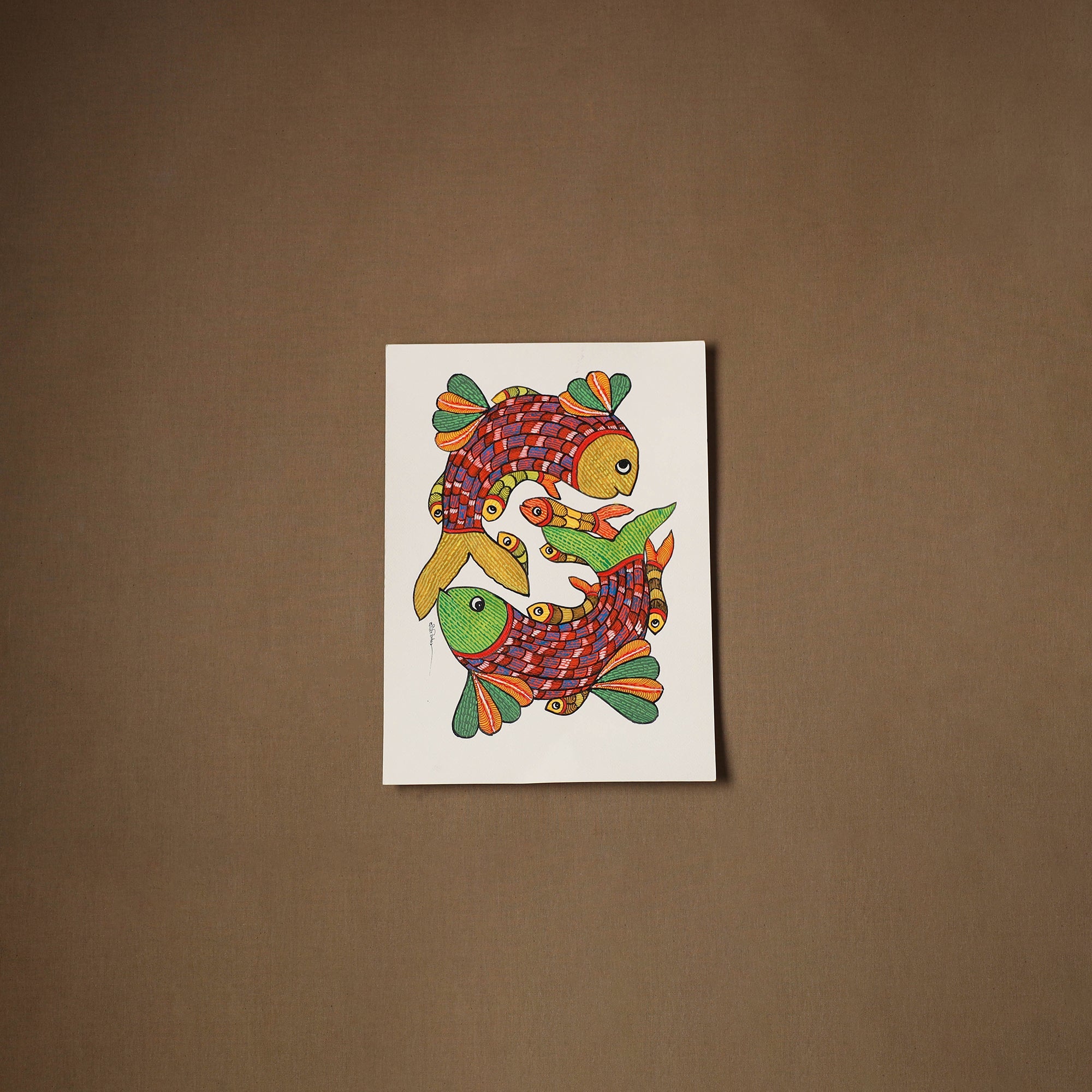 Multicolor - original folk art gond painting by choti tekam