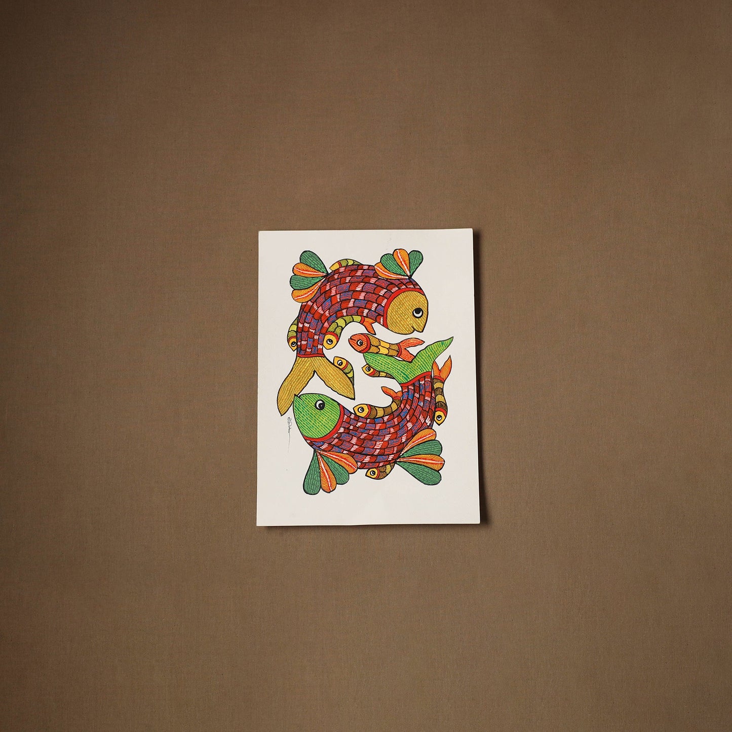 Multicolor - original folk art gond painting by choti tekam