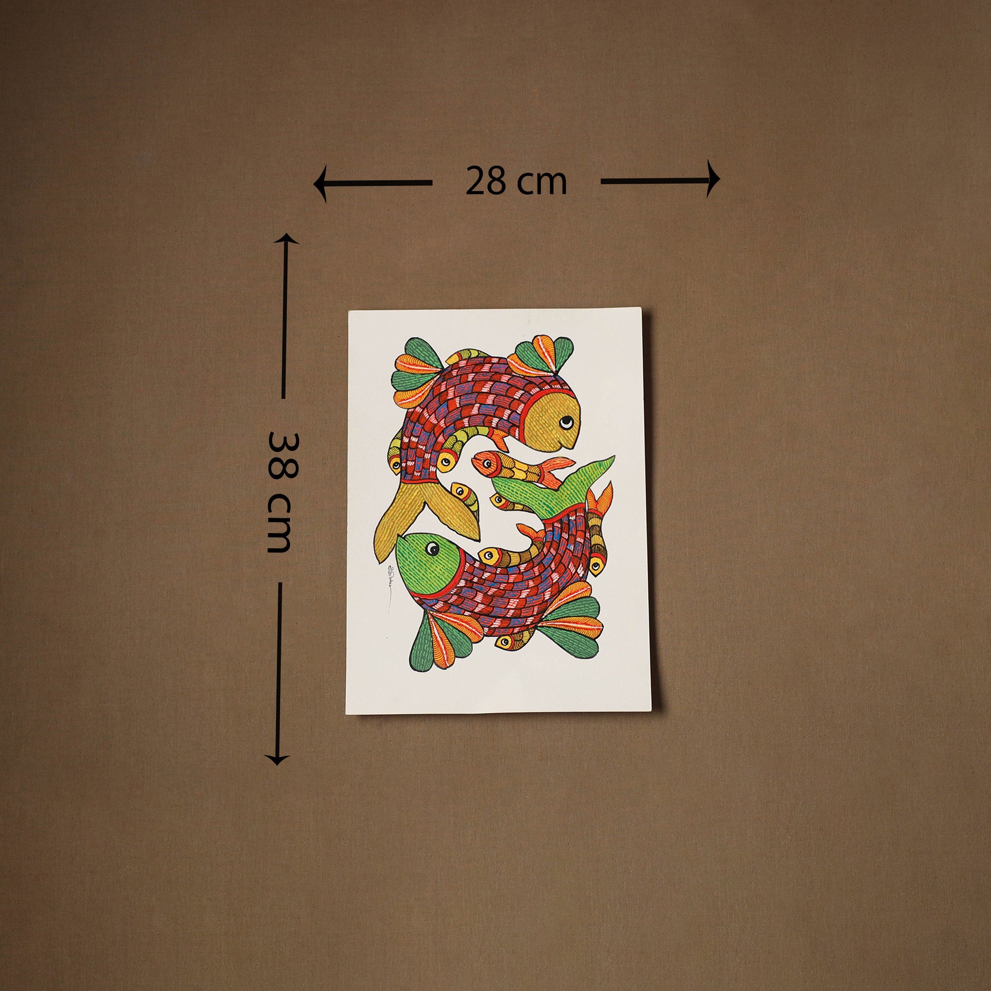 Multicolor - original folk art gond painting by choti tekam