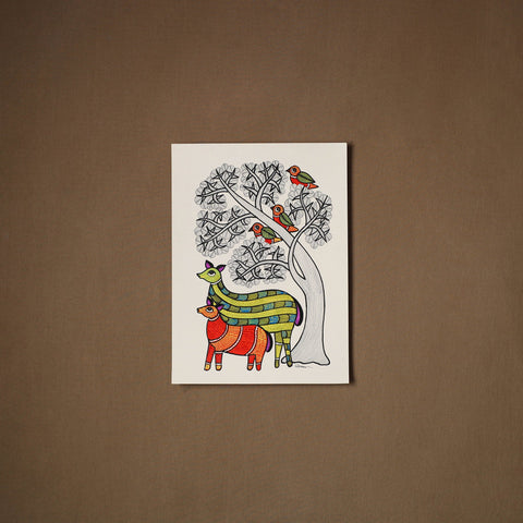 Multicolor - original folk art gond painting by choti tekam