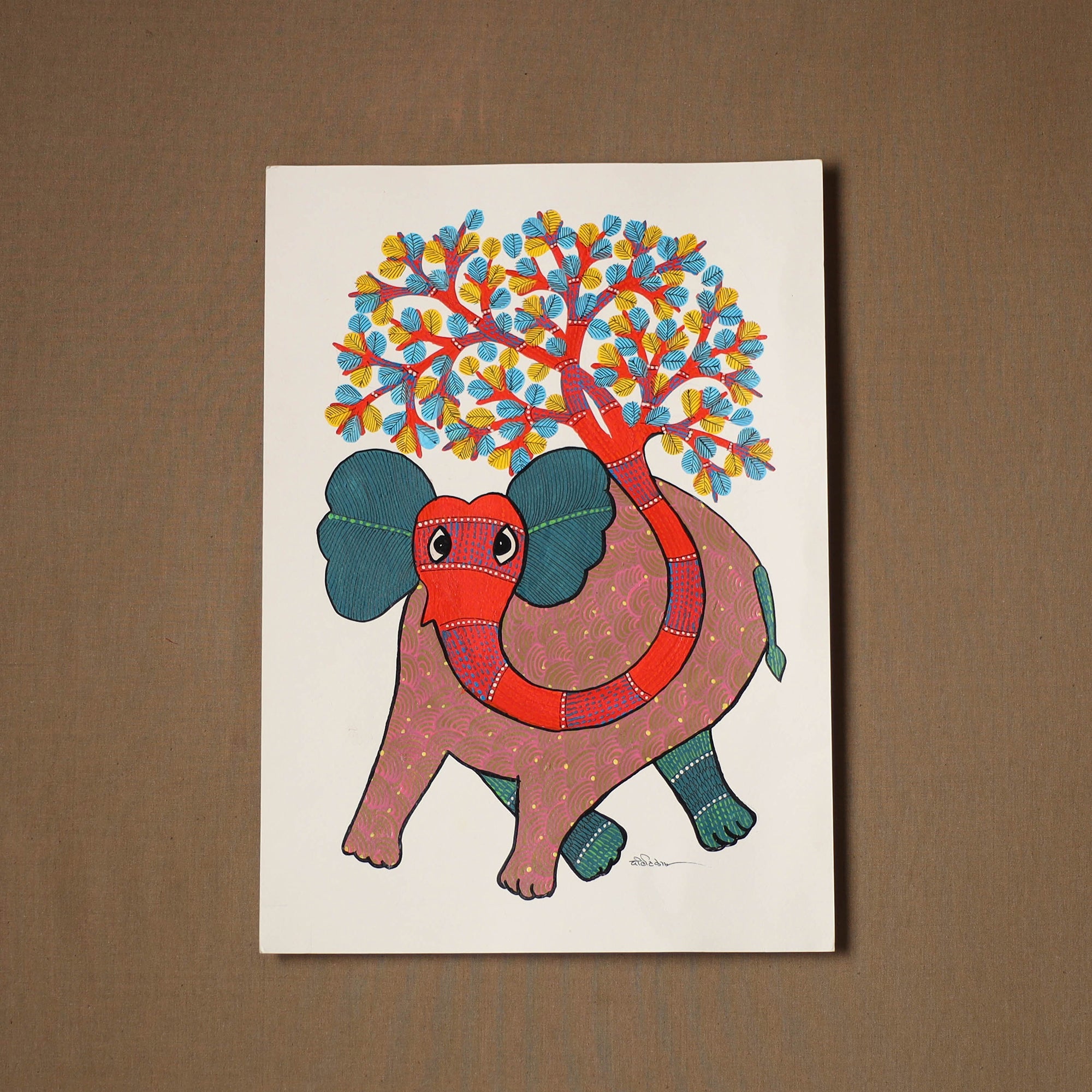 Multicolor - original folk art gond painting by choti tekam