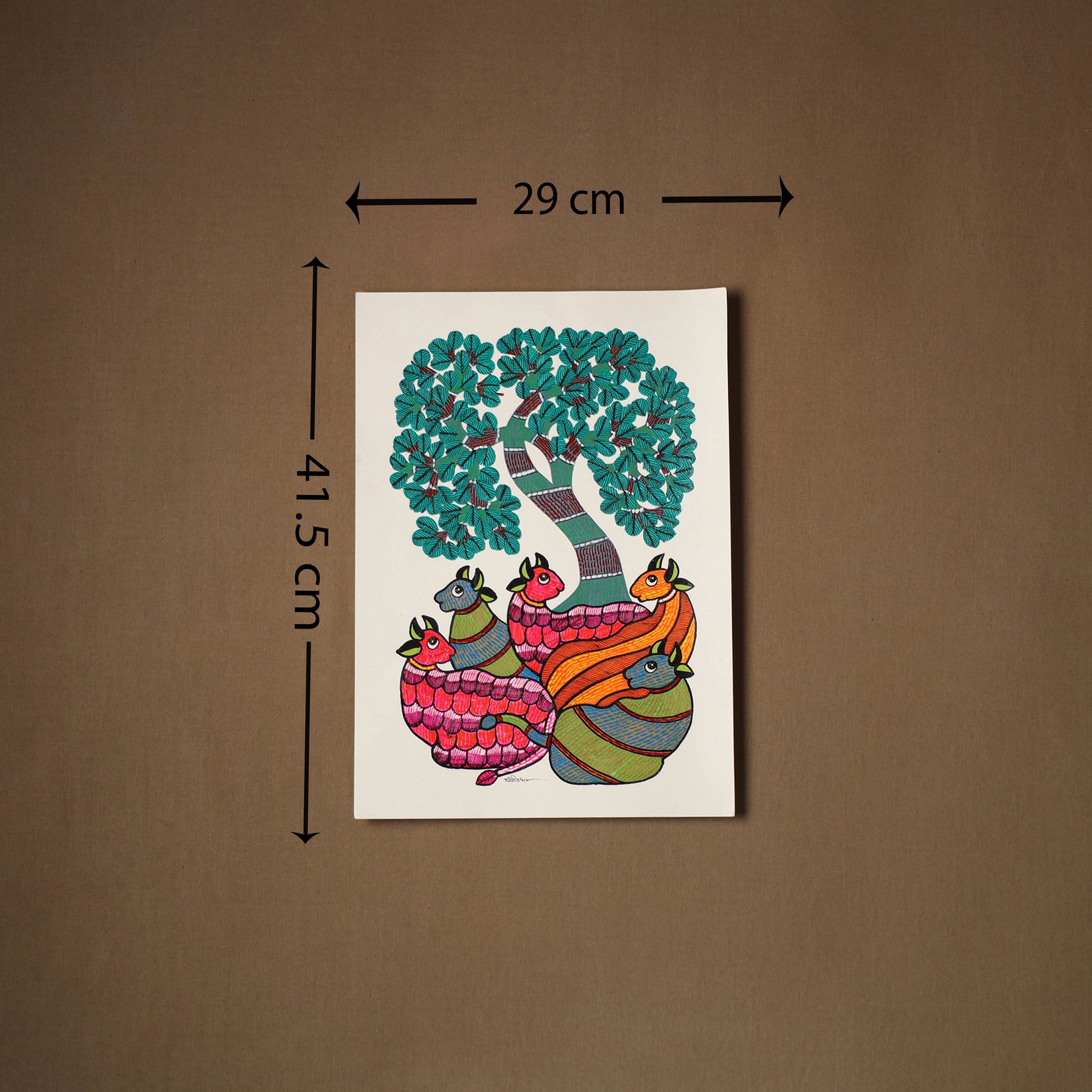 Multicolor - original folk art gond painting by choti tekam