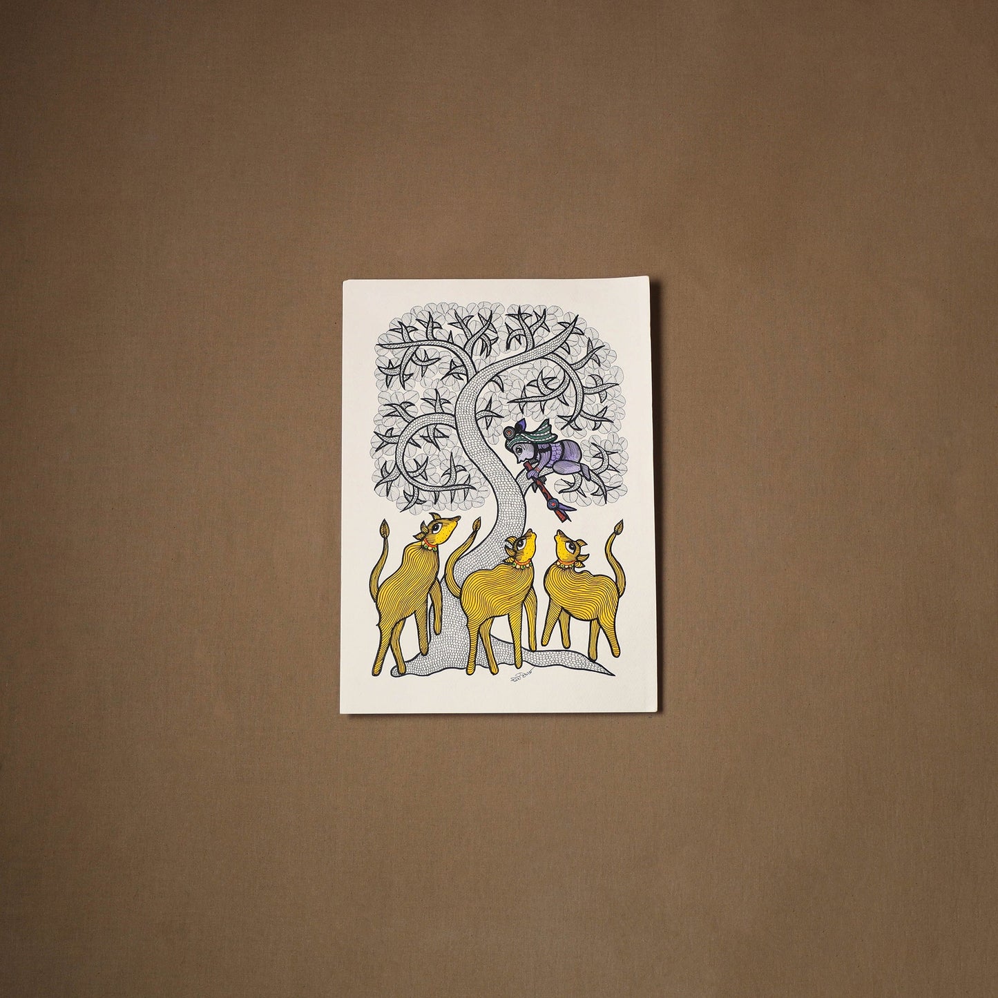 Multicolor - original folk art gond painting by choti tekam