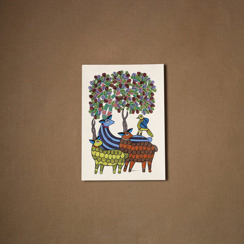 Multicolor - original folk art gond painting by choti tekam