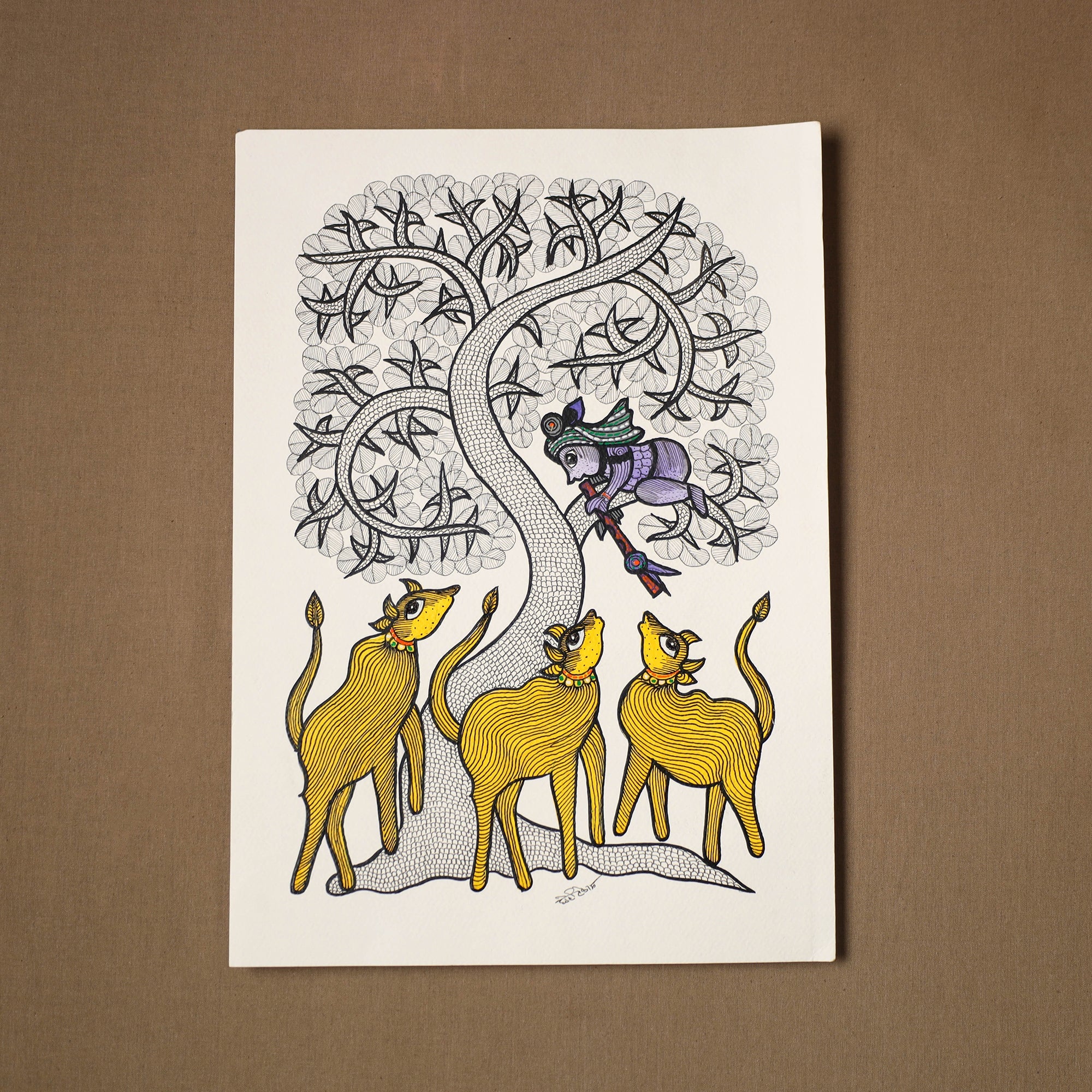 Multicolor - original folk art gond painting by choti tekam