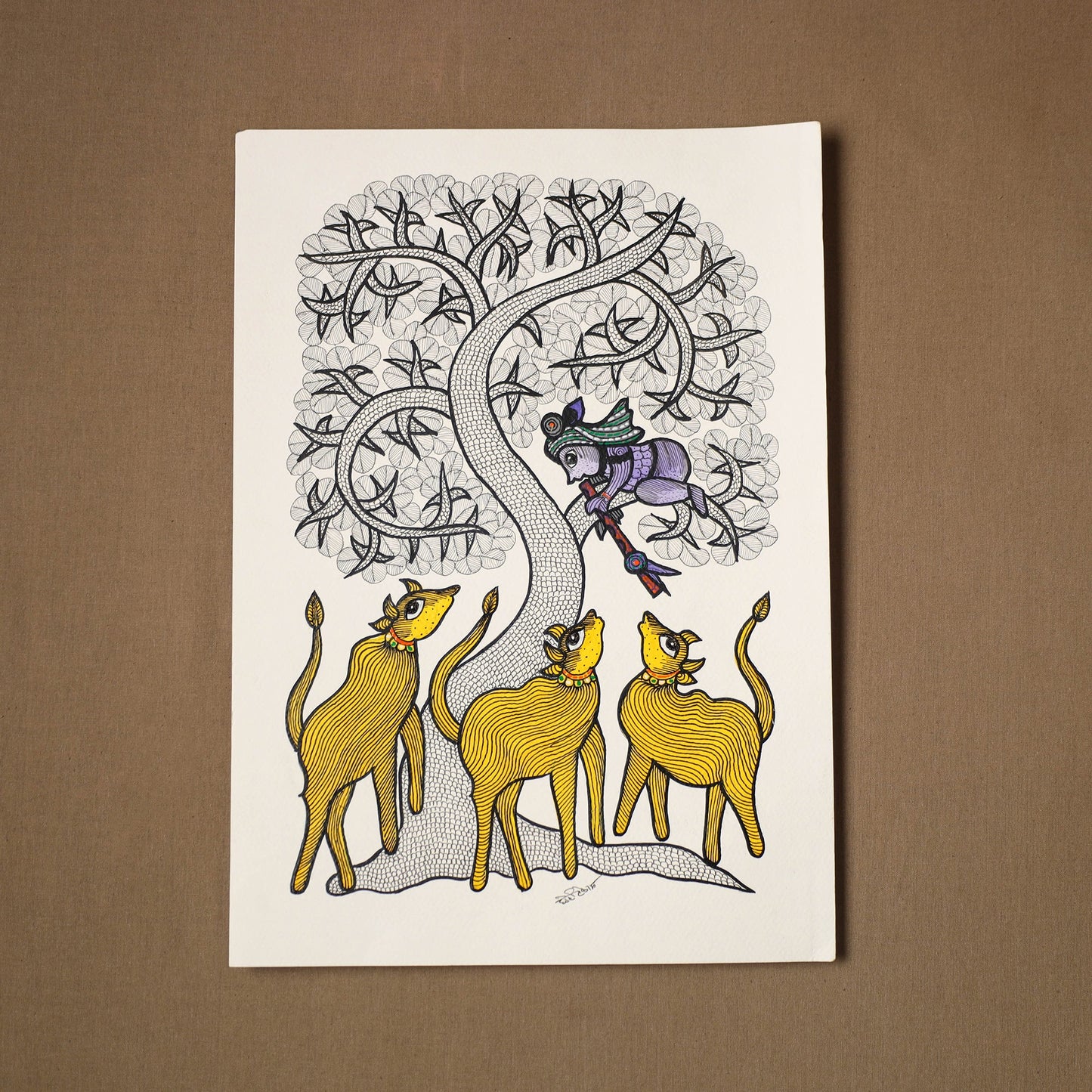 Multicolor - original folk art gond painting by choti tekam