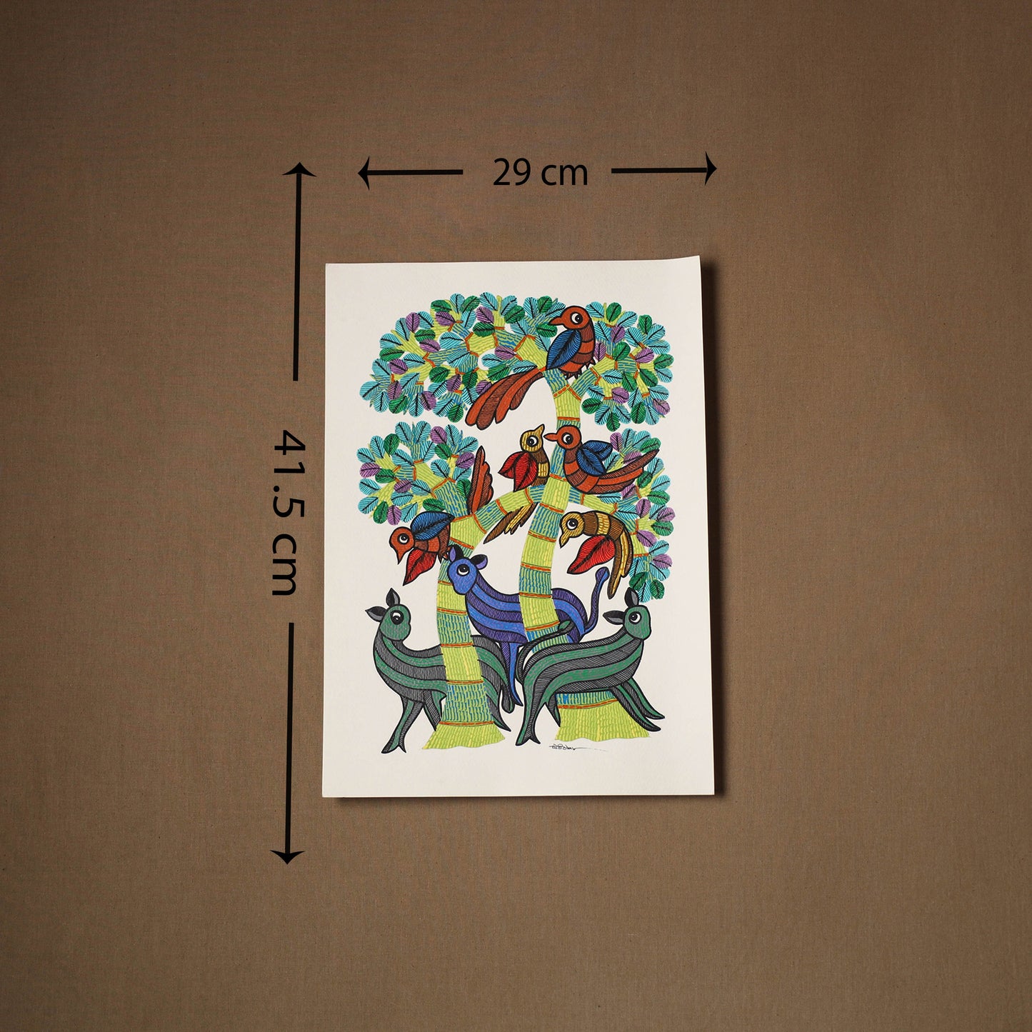Multicolor - original folk art gond painting by choti tekam