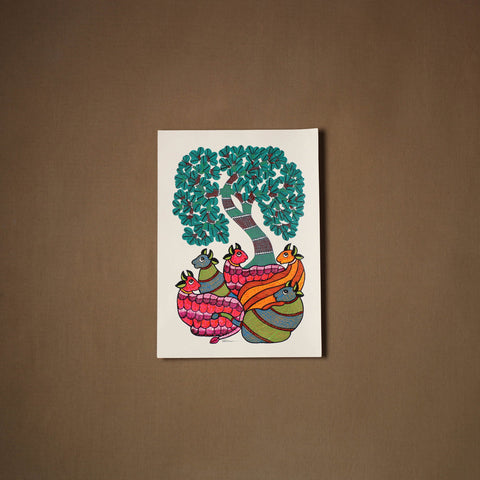 Multicolor - original folk art gond painting by choti tekam