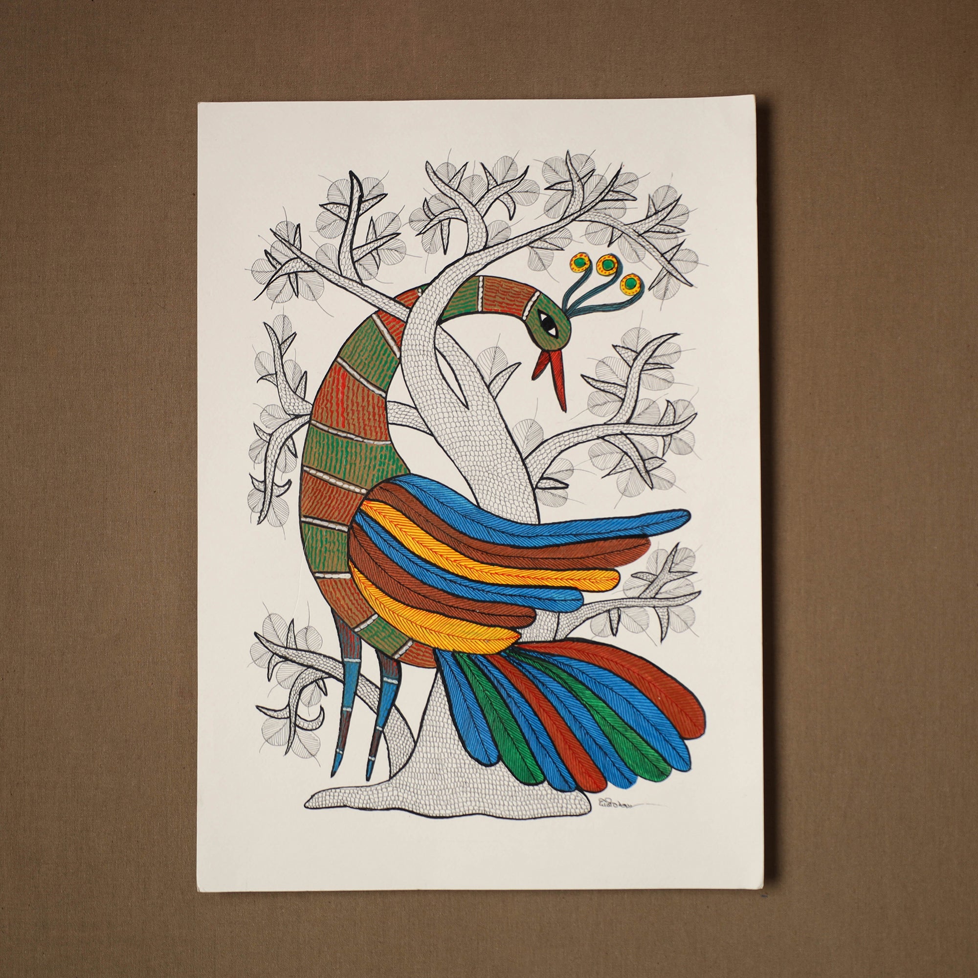 Multicolor - original folk art gond painting by choti tekam