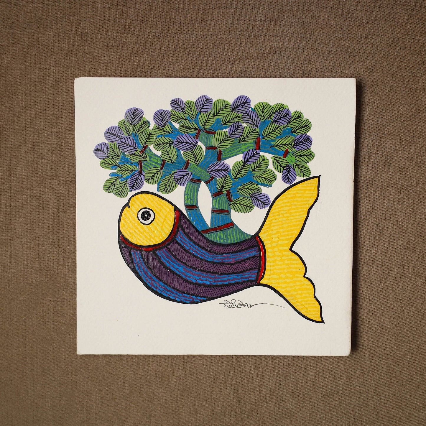 Multicolor - original folk art gond painting by choti tekam