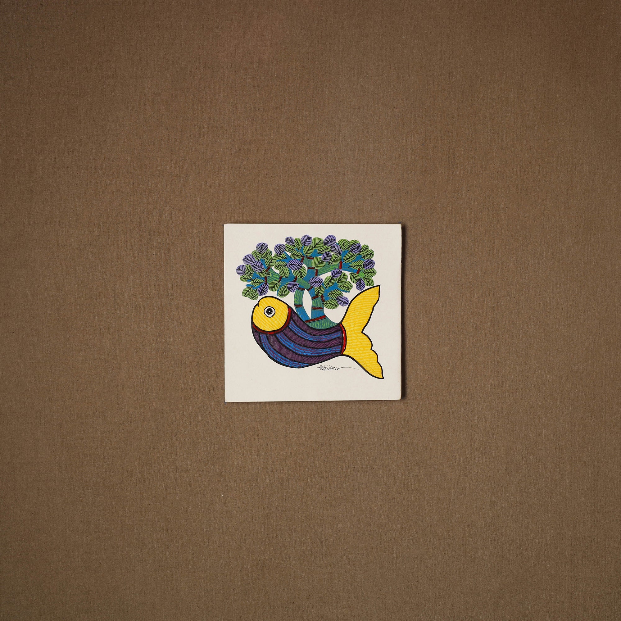 Multicolor - original folk art gond painting by choti tekam