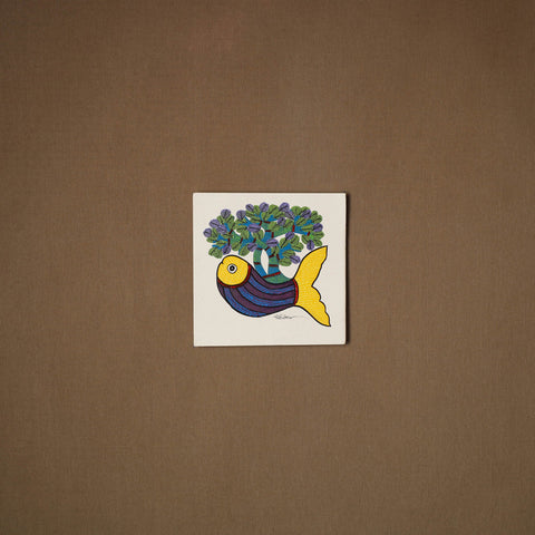 Multicolor - original folk art gond painting by choti tekam