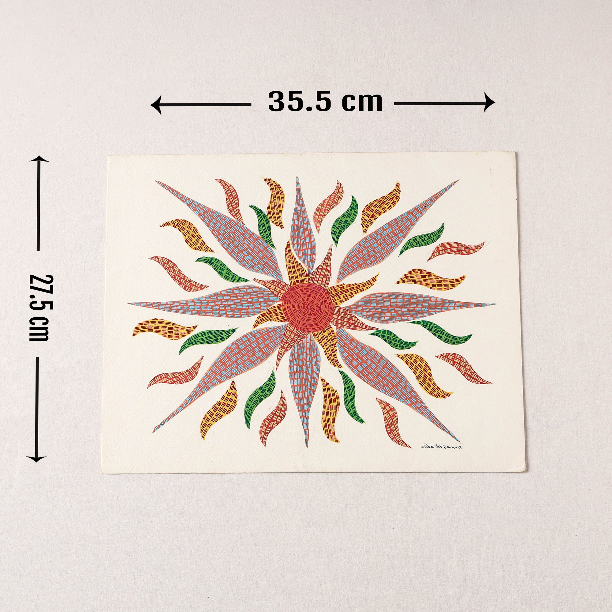  Original Gond Folk Art Painting by Gariba Singh Tekam 