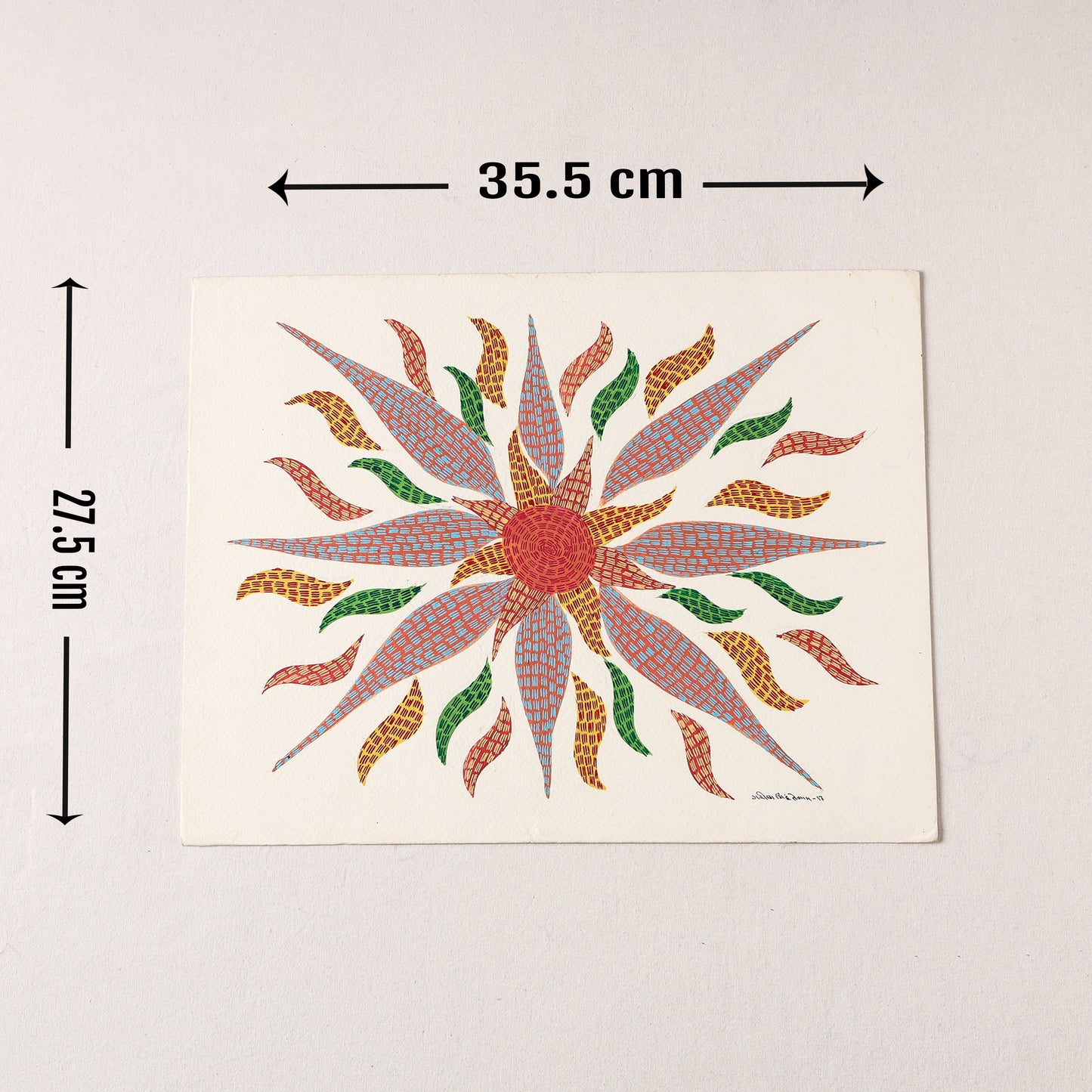  Original Gond Folk Art Painting by Gariba Singh Tekam 