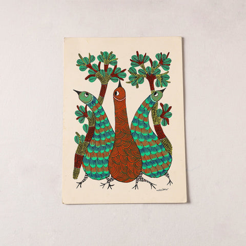  Original Gond Folk Art Painting by Gariba Singh Tekam 