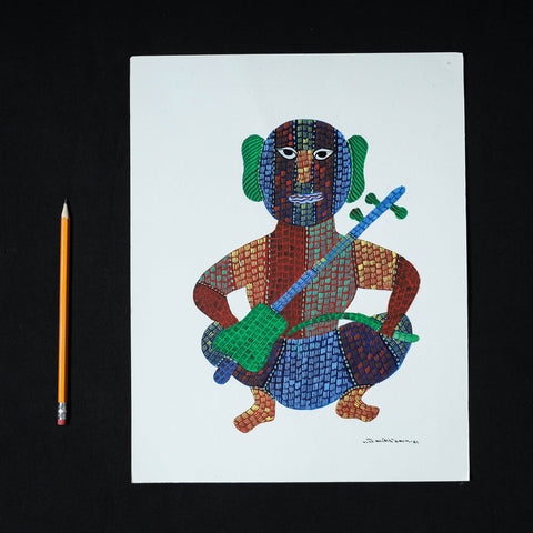  Original Gond Folk Art Painting by Gariba Singh Tekam 