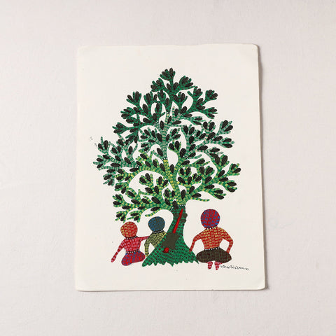  Original Gond Folk Art Painting by Gariba Singh Tekam 