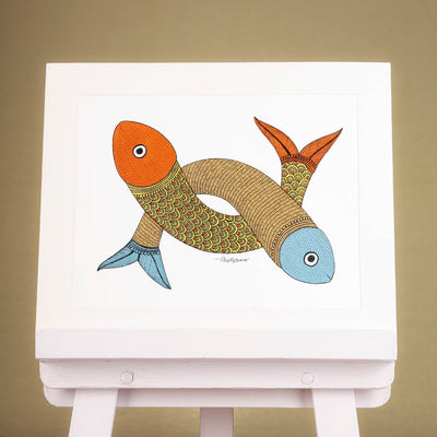  Original Gond Folk Art Painting by Godi Chitrakar 