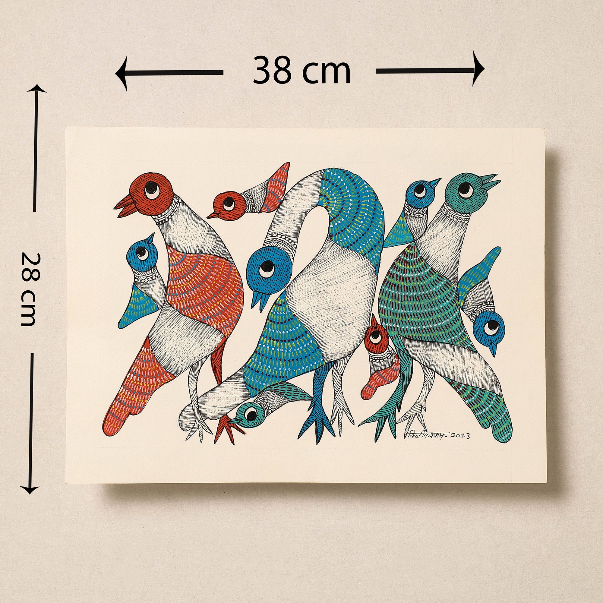  Original Gond Folk Art Painting by Godi Chitrakar 