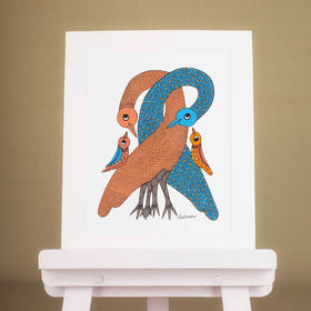  Original Gond Folk Art Painting by Godi Chitrakar 