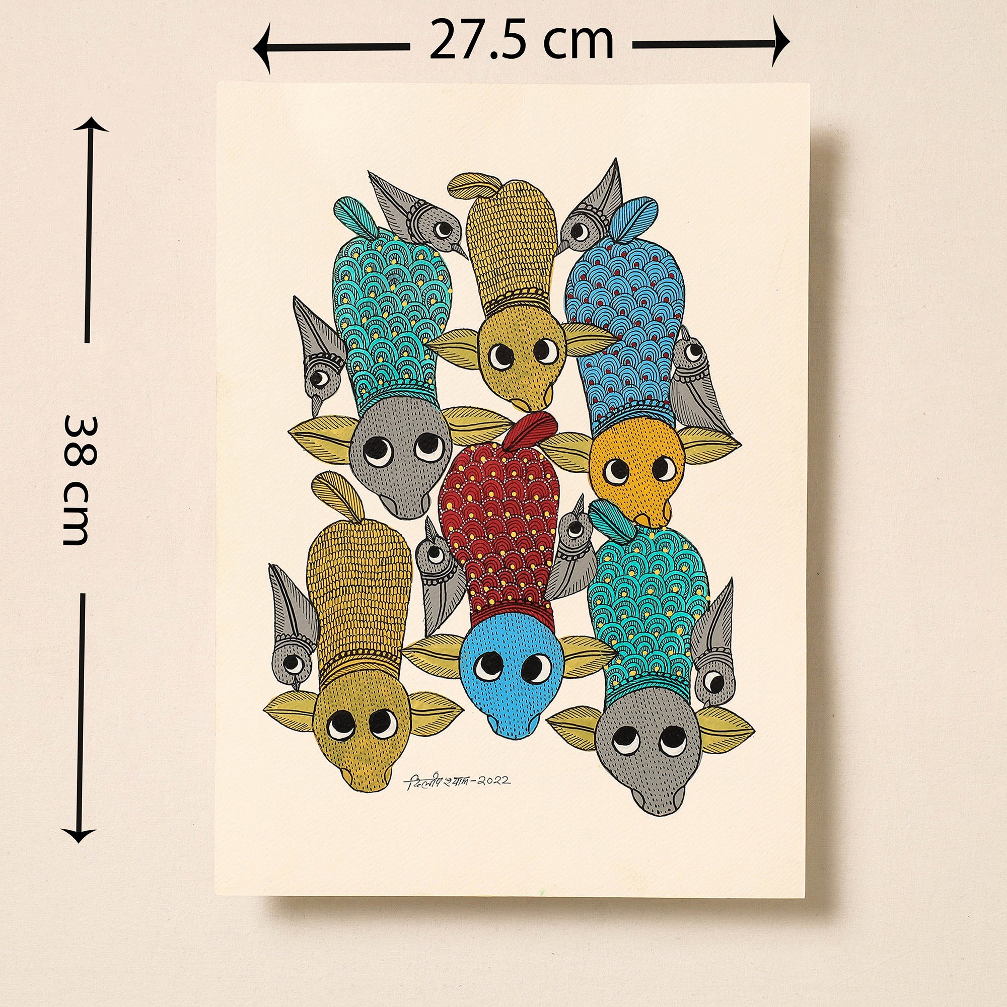 Buy Original Gond Folk Art Painting by Godi Chitrakar Online at iTokri.com