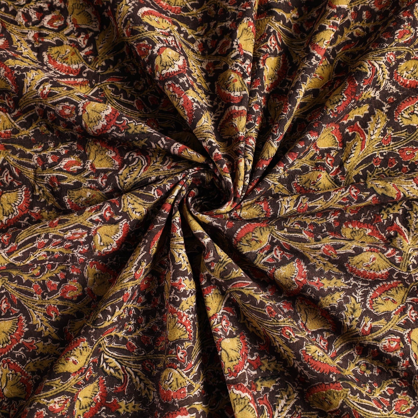 Multicolor Pedana Kalamkari Block Print Cotton Table Cover