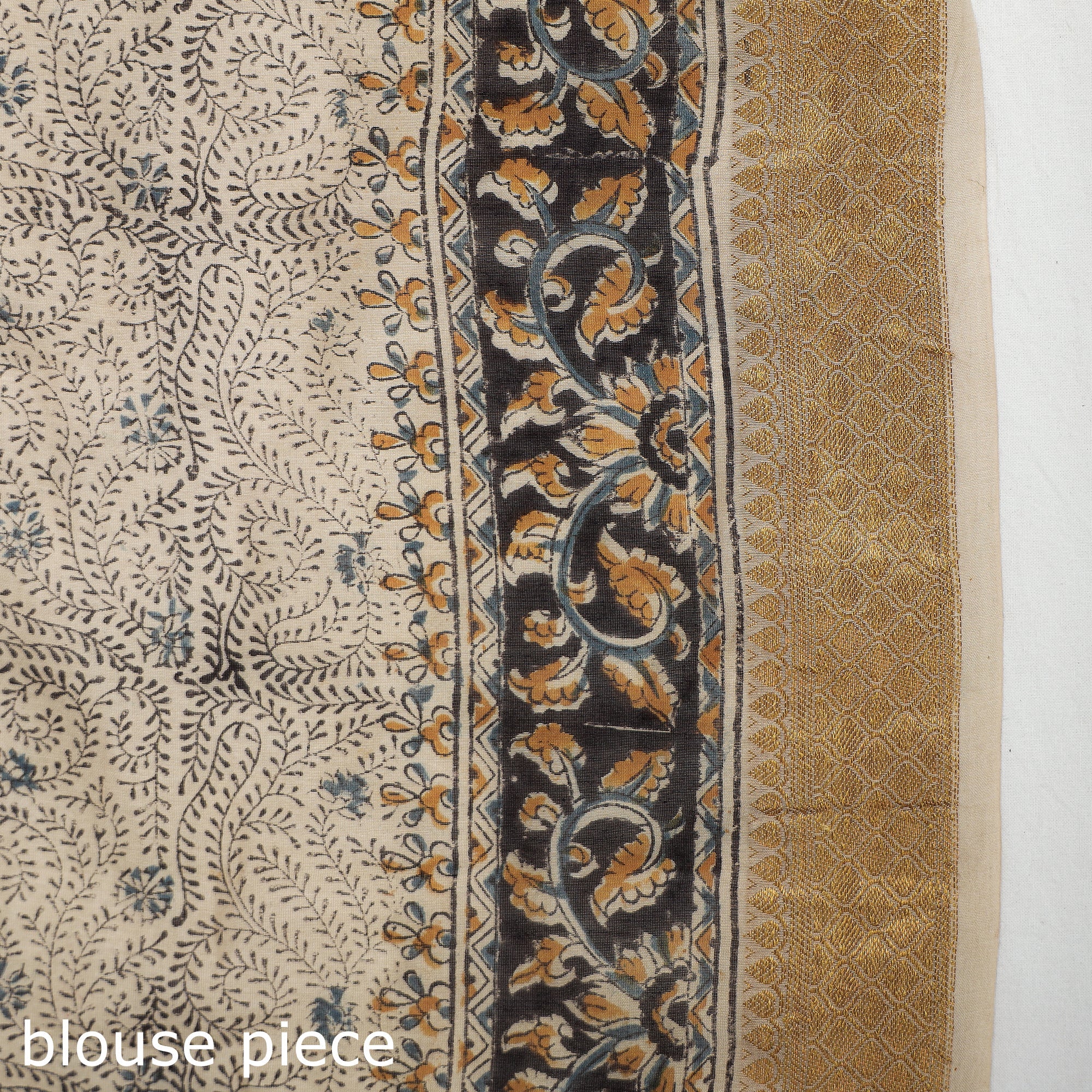 Multicolor Original Pedana Kalamkari Block Print Chanderi Silk Saree