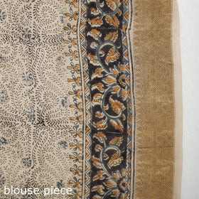 Multicolor Original Pedana Kalamkari Block Print Chanderi Silk Saree