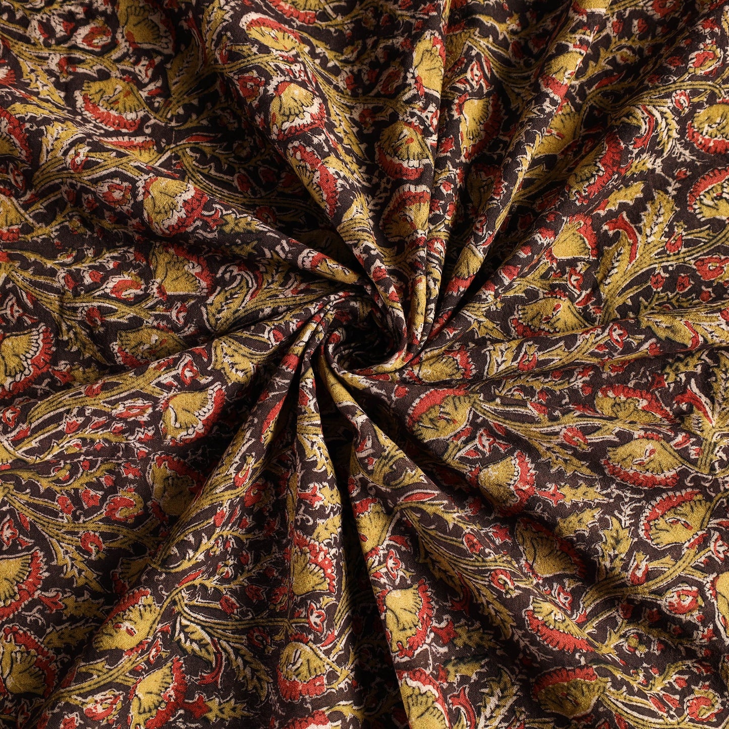 Multicolor Pedana Kalamkari Block Print Cotton Table Cover