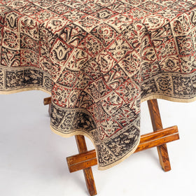 Orange Original Pedana Kalamkari Block Printed Cotton Table Cover