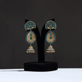 Multicolor - oxidised dual tone stone gs earrings 09