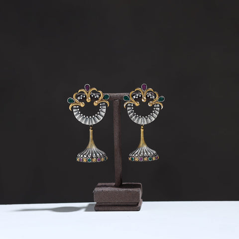  Oxidised Dual Tone Stone GS Earrings