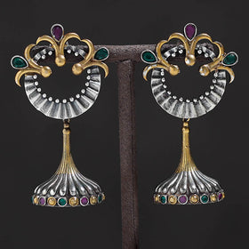  Oxidised Dual Tone Stone GS Earrings