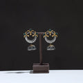 Multicolor - oxidised dual tone stone gs jhumki earrings 06