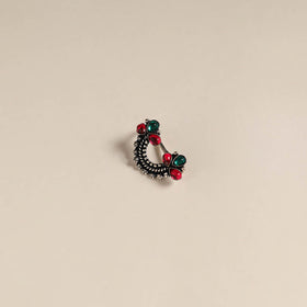 Multicolor - oxidised german silver stone work nosepin 09