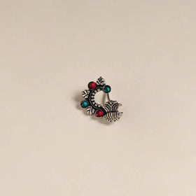 Multicolor - oxidised german silver stone work nosepin 16