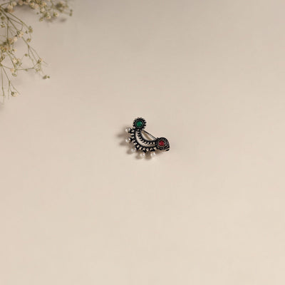 Multicolor - oxidised german silver stone work nosepin 20
