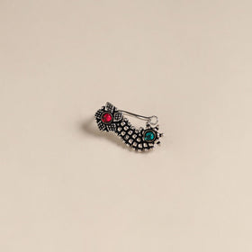 Multicolor - oxidised german silver stone work nosepin 27
