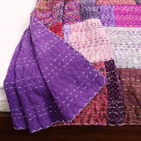 Ajrakh Patch & Tagai Mashru Silk Double Bed Cover / Quilt