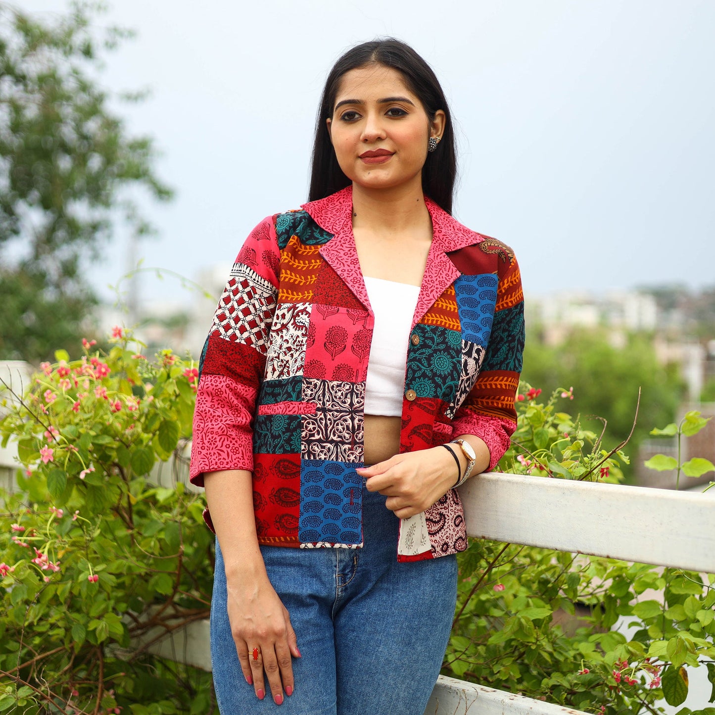 Buy Multicolor Patchwork Bagh Print Women's Jacket