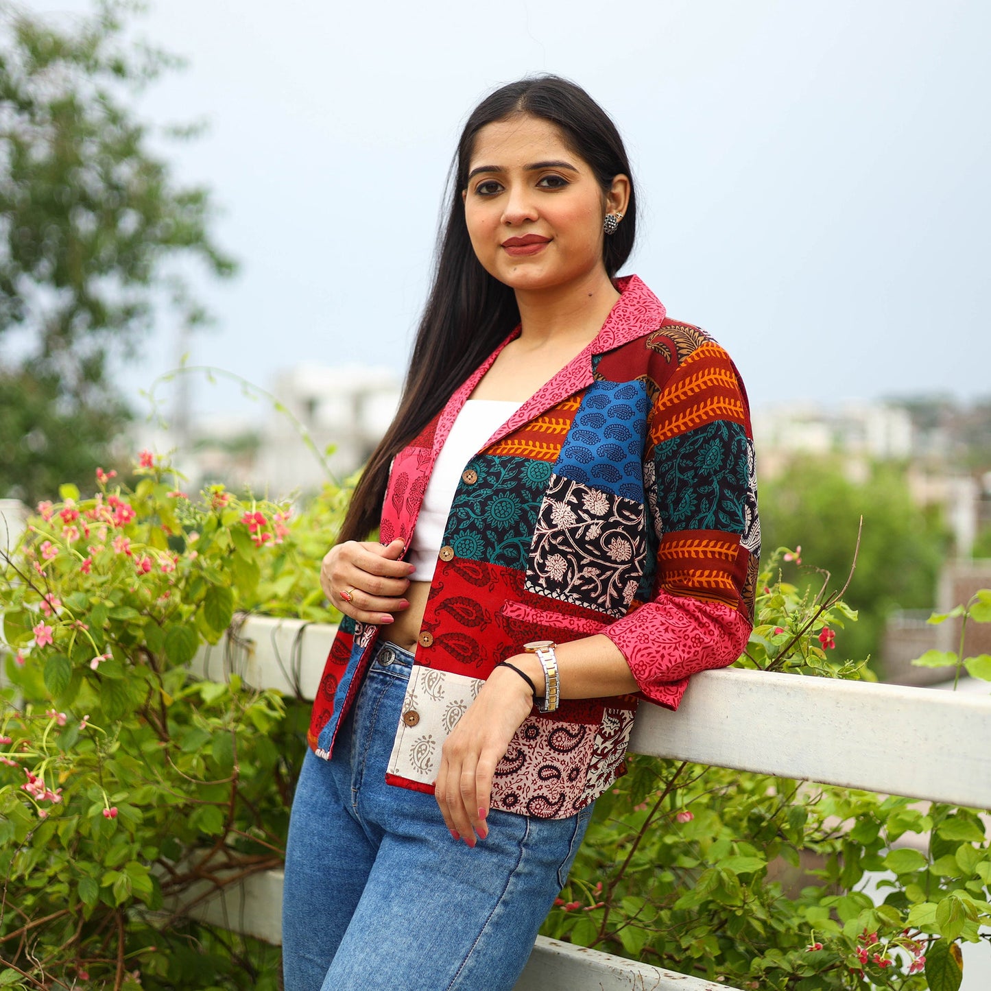 Buy Multicolor Patchwork Bagh Print Women's Jacket
