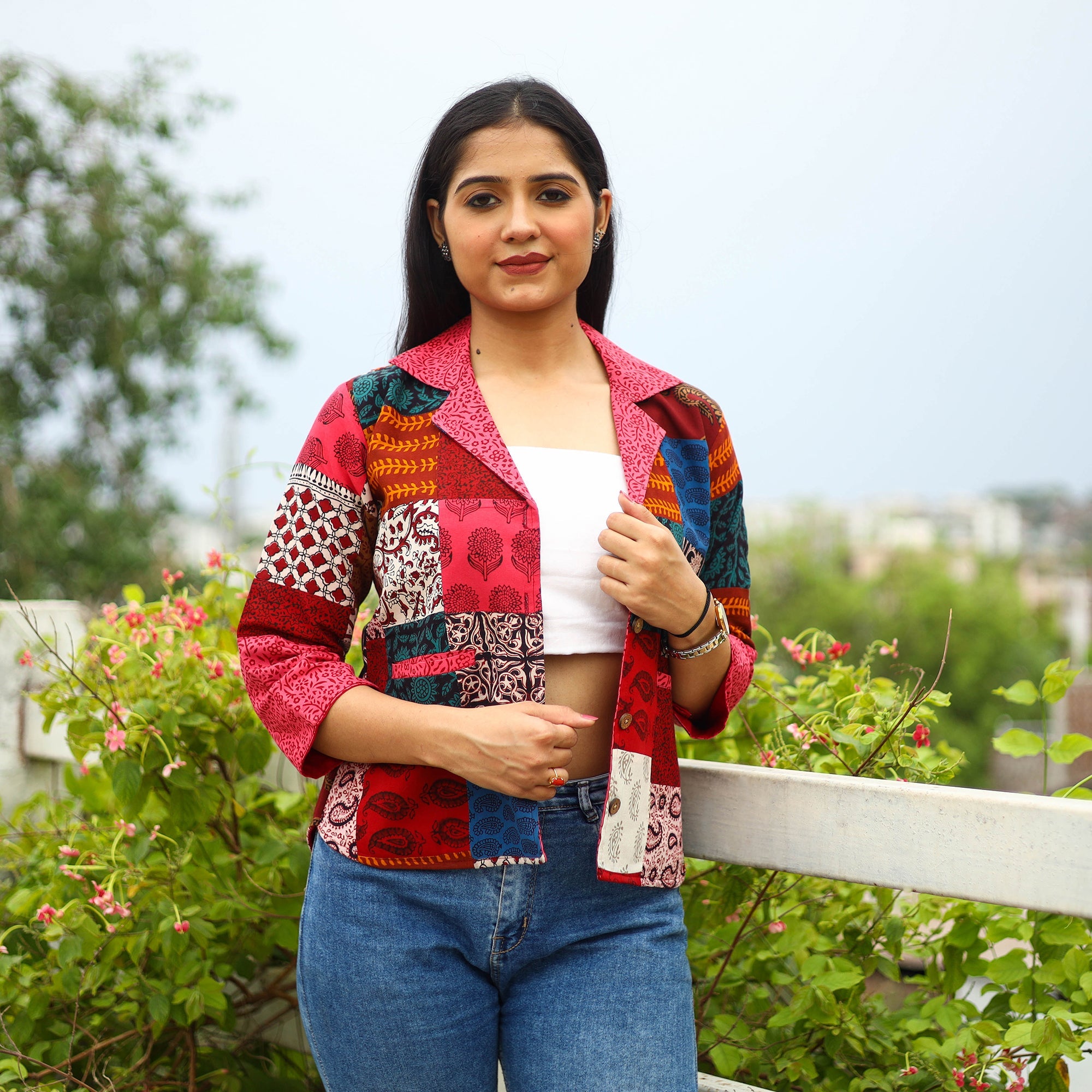 Buy Multicolor Patchwork Bagh Print Women's Jacket