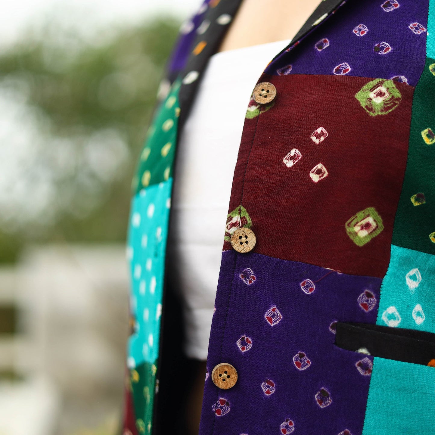 Buy Multicolor Patchwork Bandhani Women's Jacket