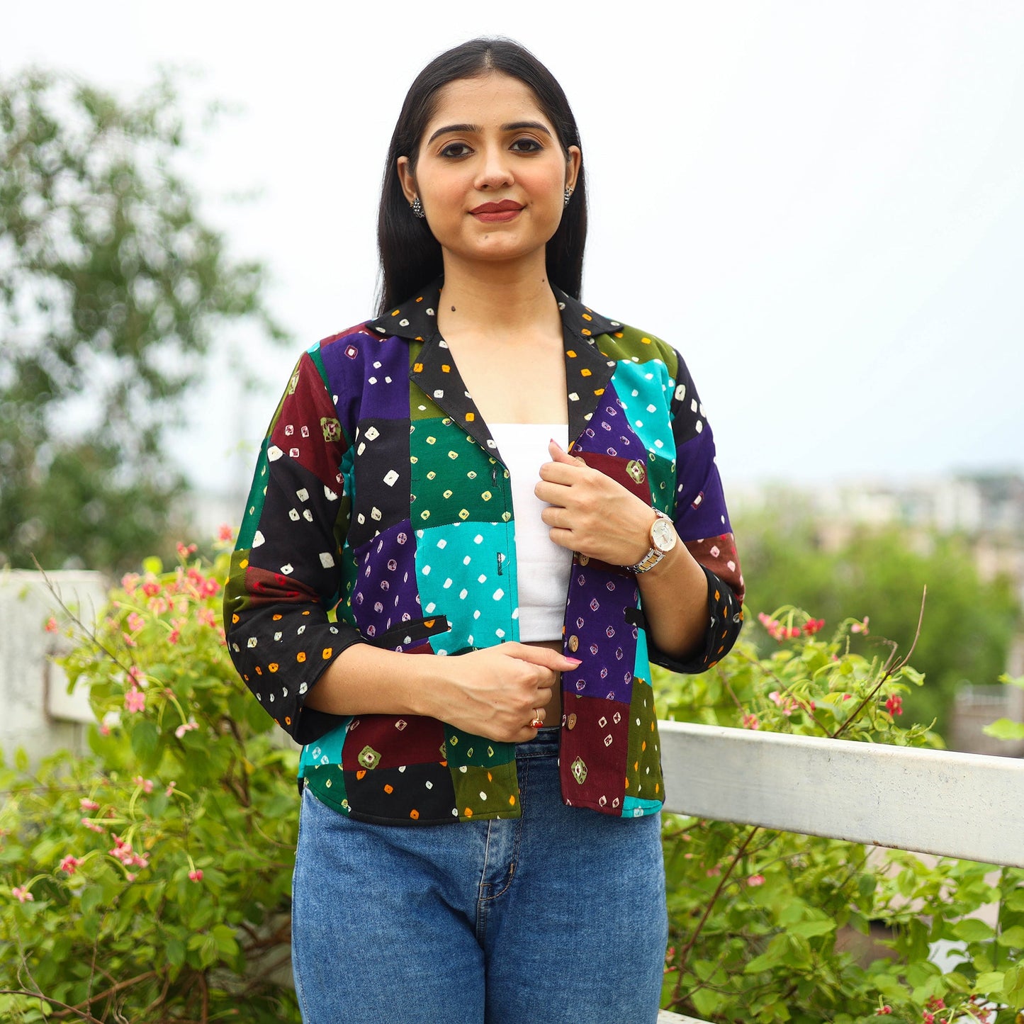 Buy Multicolor Patchwork Bandhani Women's Jacket