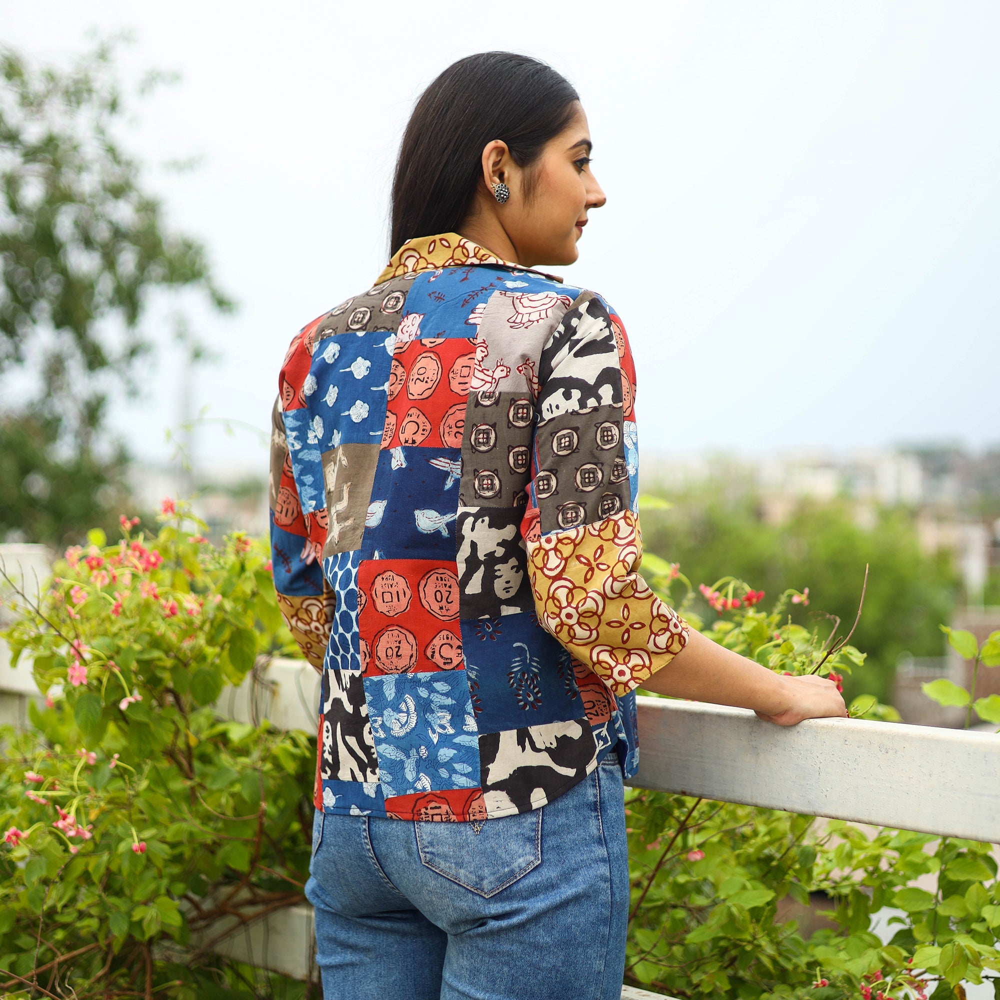 Buy Multicolor Patchwork Bindass Print Women's Jacket