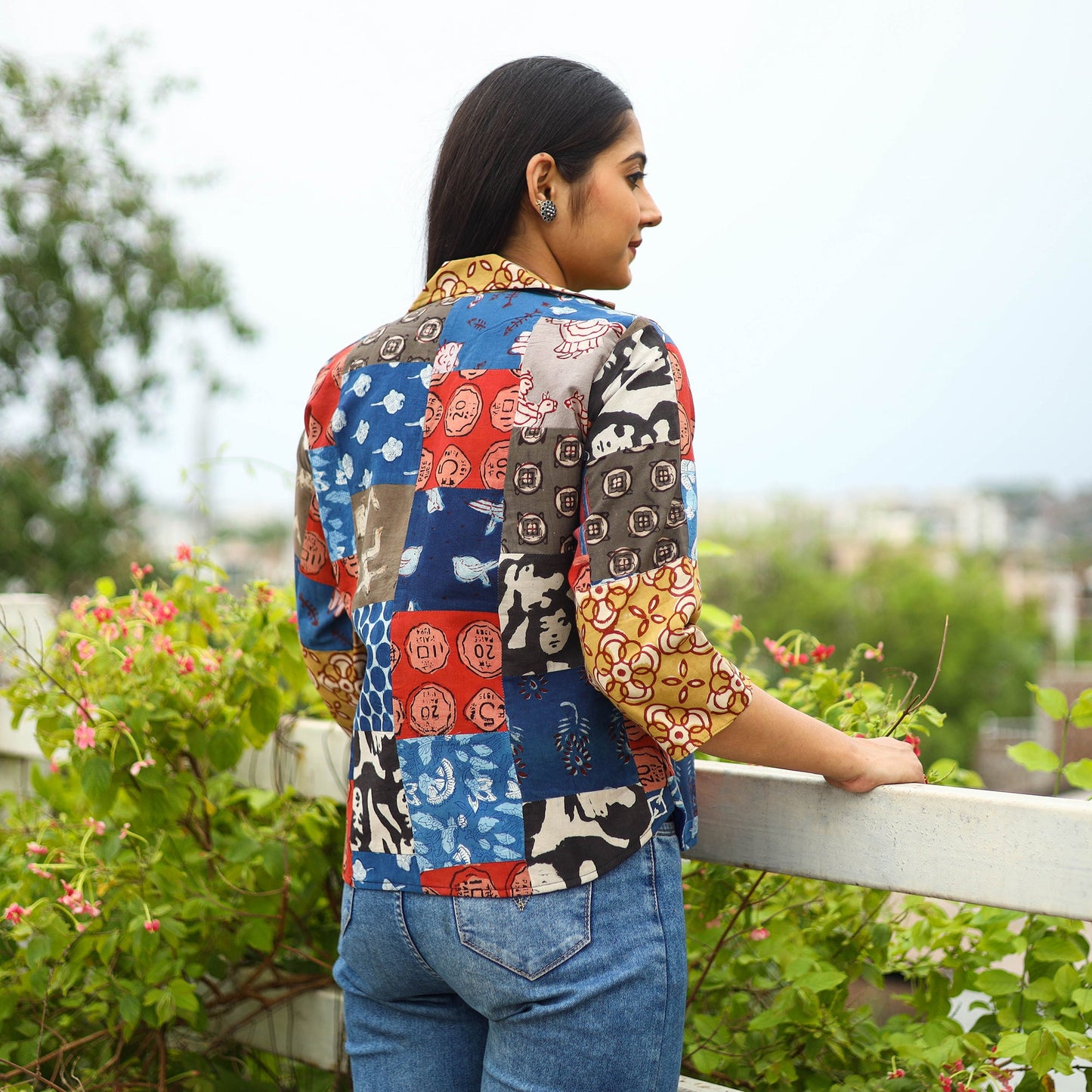 Buy Multicolor Patchwork Bindass Print Women's Jacket