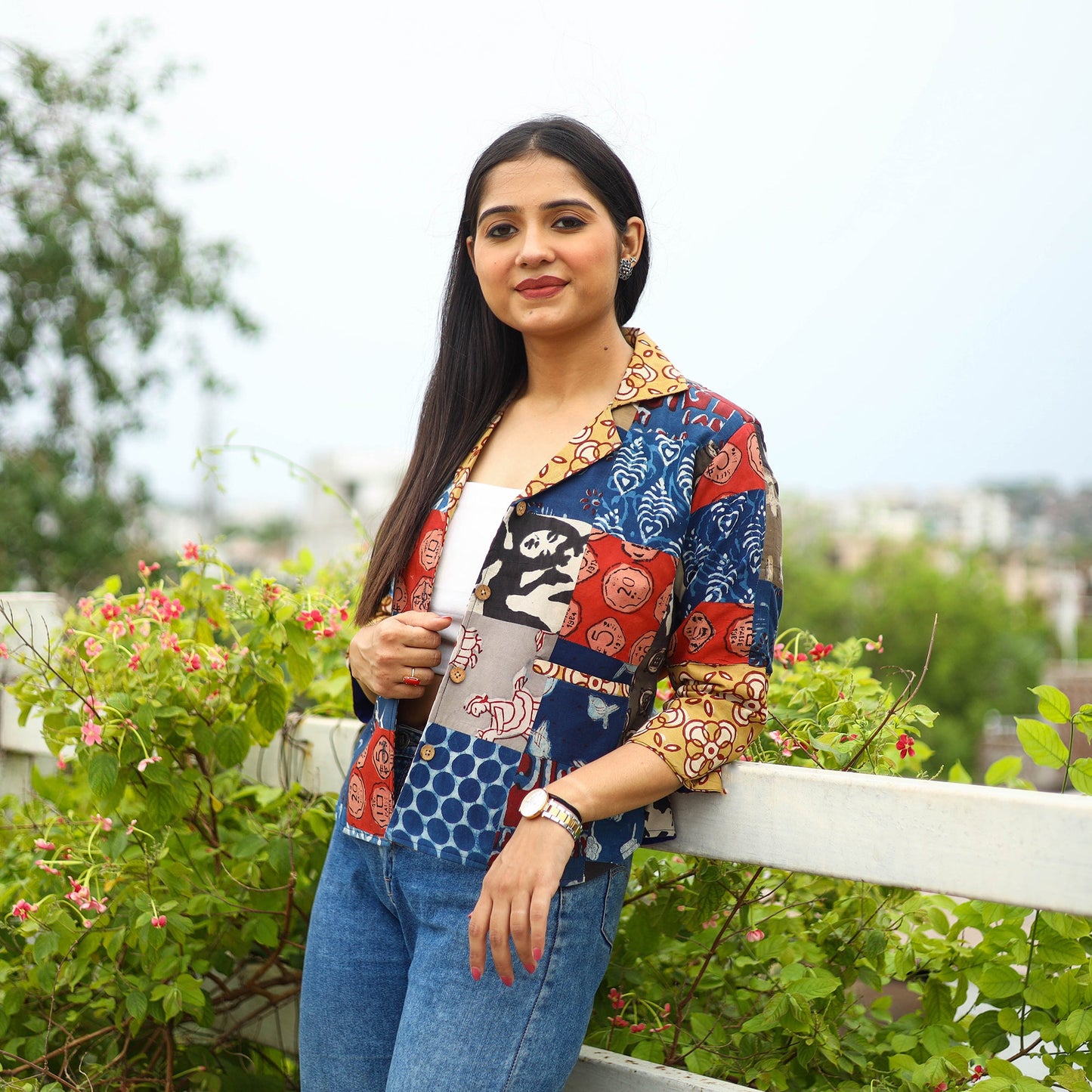 Buy Multicolor Patchwork Bindass Print Women's Jacket