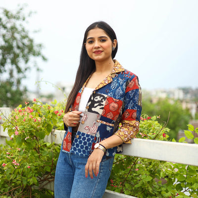 Buy Multicolor Patchwork Bindass Print Women's Jacket